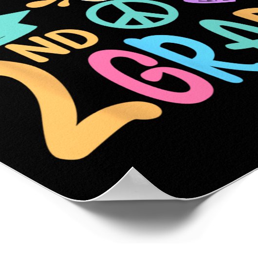 Peace Out 2. Klasse Bye Bye School Hallo Sommer Poster (Ecke)