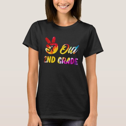 Peace out 2nd grade graduation graduate tie dye co T-Shirt (Vorderseite)