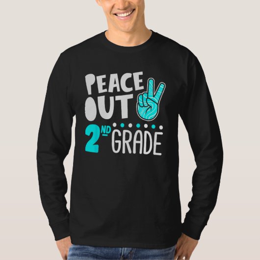Peace Out 2nd Grade Graduation Last Day School Boy T-Shirt (Vorderseite)