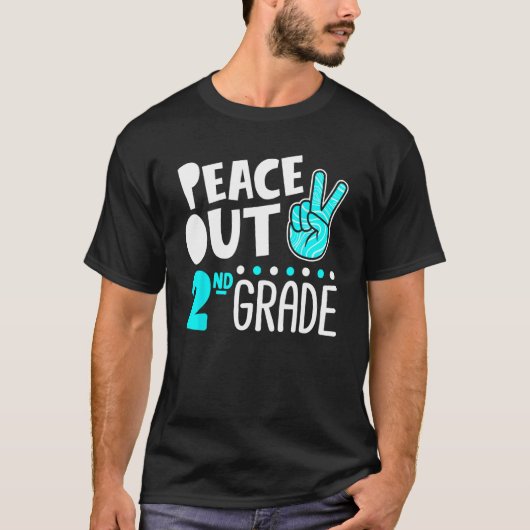 Peace Out 2nd Grade Graduation Last Day School Boy T-Shirt (Vorderseite)