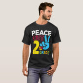 Peace Out 2nd Grade Last Day of School Teacher Gir T-Shirt (Vorne ganz)