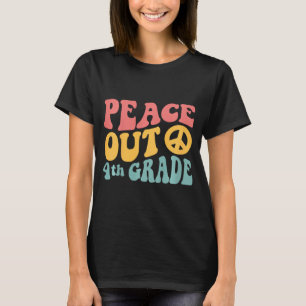 Peace Out 4. Grade Funny Retro 70's Letzter 4. Tag T-Shirt