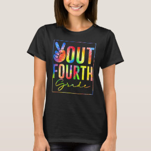 Peace Out 4. Grade Gefärbte Krawatte Abschluss T-Shirt