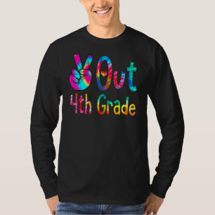 Peace Out 4. Grade Gefärbte Krawatte Abschluss T-Shirt