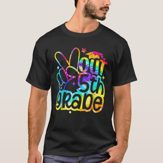 Peace Out 5th Grade Gefärbte Krawatte Abschluss Le T-Shirt (Vorderseite)
