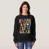 Peace Out 5th Grade Retro Pastel Happy Last Day Ou Sweatshirt (Vorne ganz)