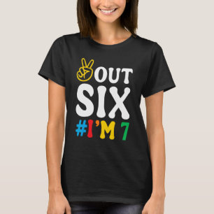 Peace Out 6 ich bin 7 glücklich Geburtstagsjunge M T-Shirt