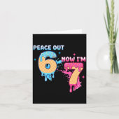 Peace Out 6 Now I'm 7 Ice Cream Drip 7th Birthday Karte (Vorderseite)