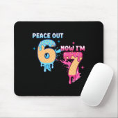 Peace Out 6 Now I'm 7 Ice Cream Drip 7th Birthday Mousepad (Mit Mouse)