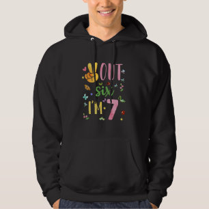 Peace Out 6 x ich bin 7 Sieben Jahre alt Mädchen B Hoodie