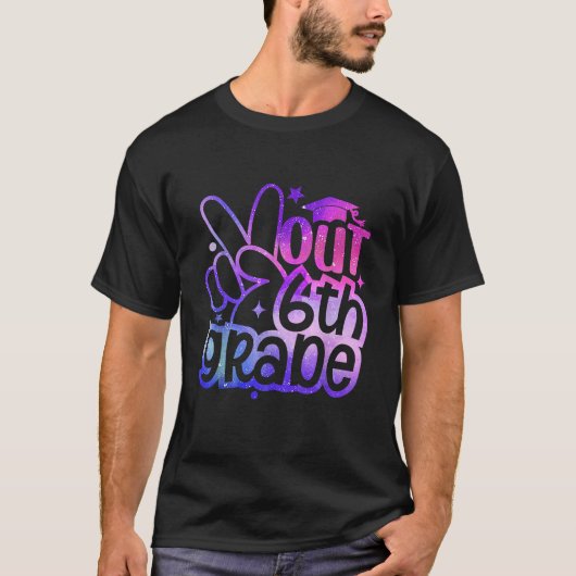 Peace Out 6th Grade Graduation Last Day Of School  T-Shirt (Vorderseite)
