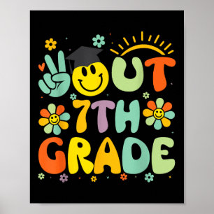 Peace Out 7th Grade Cl of 2025 Goodbye Abschluss Poster
