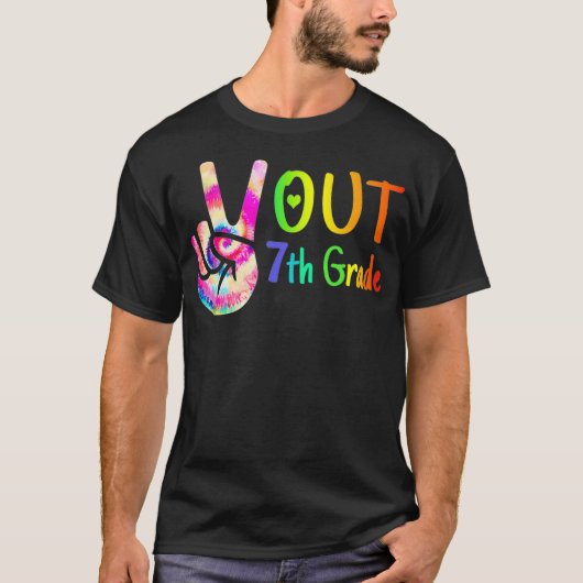 Peace Out 7th Grade Gefärbte Krawatte Abschluss Cl T-Shirt (Vorderseite)