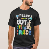 Peace Out 8. Klasse T Shirt Achte Klasse Grade Gra