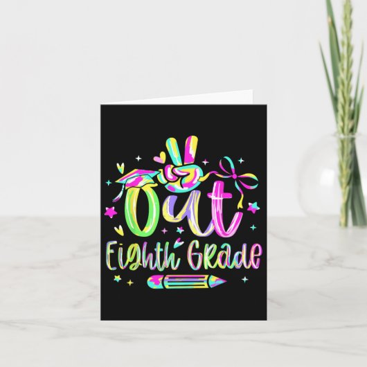 Peace Out Achte Grade Abschluss CL of 2025 Teach Karte (Vorderseite)