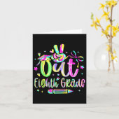 Peace Out Achte Grade Abschluss CL of 2025 Teach Karte (Gelbe Blume)