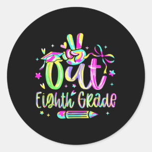 Peace Out Achte Grade Abschluss CL of 2025 Teach Runder Aufkleber