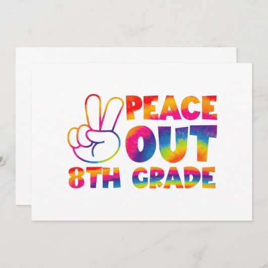 Peace Out Achte Klasse Gefärbte Krawatte Letzter T Ankündigung (Vorne/Hinten)