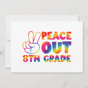 Peace Out Achte Klasse Gefärbte Krawatte Letzter T Ankündigung