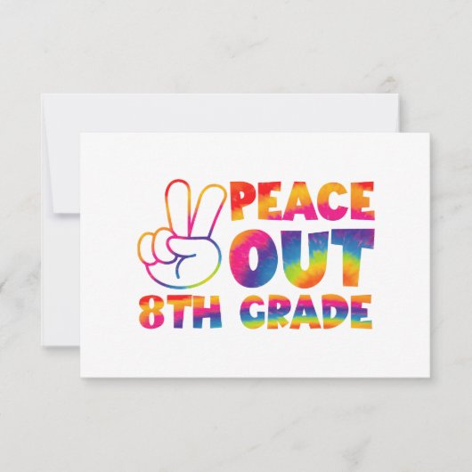 Peace Out Achte Klasse Gefärbte Krawatte Letzter T Dankeskarte (Vorderseite)