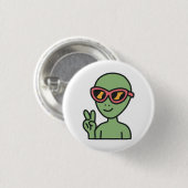 Peace Out Alien Button (Vorne & Hinten)