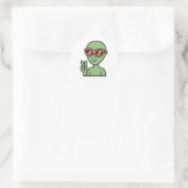 Peace Out Alien Runder Aufkleber (Tasche)