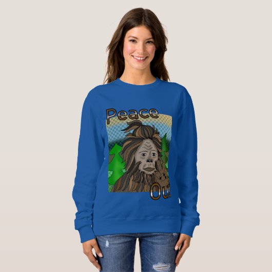 Peace Out Bigfoot Sasquatch Sweatshirt (Vorne ganz)