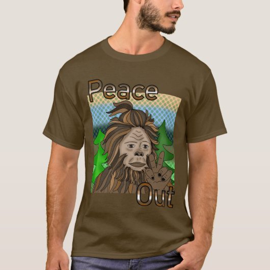 Peace Out Bigfoot Sasquatch T-Shirt (Vorderseite)