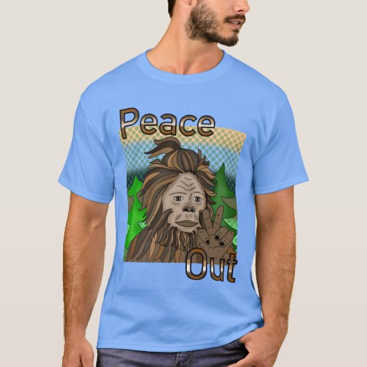 Peace Out Bigfoot Sasquatch T-Shirt (Vorderseite)