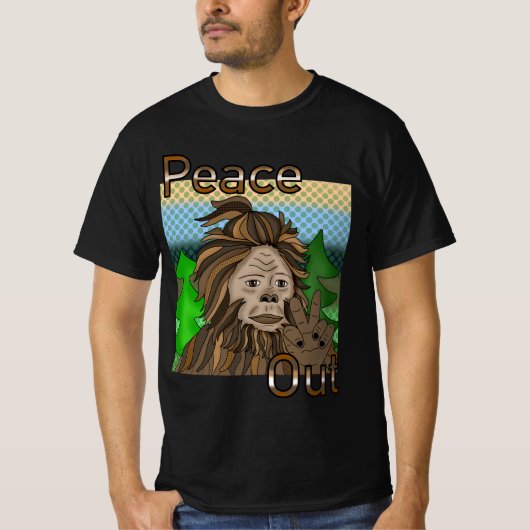 Peace Out Bigfoot Sasquatch T-Shirt (Vorderseite)