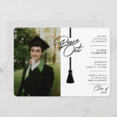 Peace Out Black Tassel Covid Foto Abschluss Ankündigung (Vorne/Hinten)