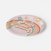 Peace Out Cancer Hippie Rainbow Pappteller (Schrägansicht)