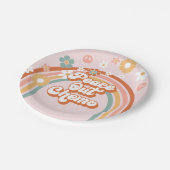 Peace Out Chemo Hippie Rainbow Pappteller (Schrägansicht)