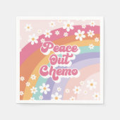 Peace Out Chemo Retro Rainbow Daisy Serviette (Vorderseite)