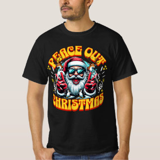 Peace Out – Christmas Santa Design T-Shirt