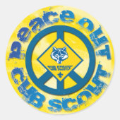 Peace Out Cub Scout Sticker (Vorderseite)