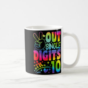 Peace Out Einstellige Zahl Ich bin 10 Ziffern Tie  Kaffeetasse