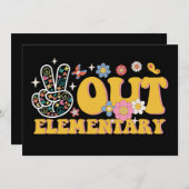 "Peace out elementare Groovy" Letzten Schultag Einladung (Vorne/Hinten)