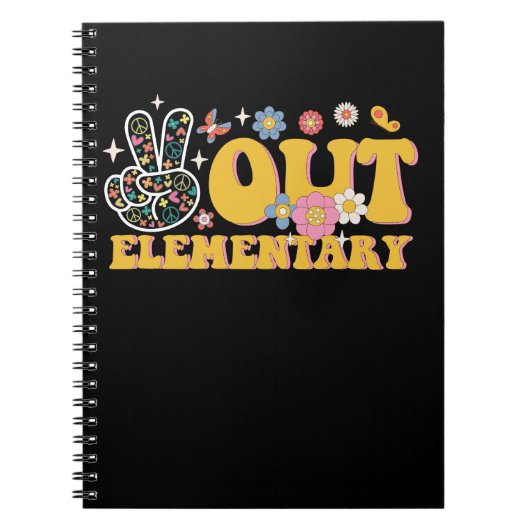 "Peace out elementare Groovy" Letzten Schultag Notizblock (Vorderseite)