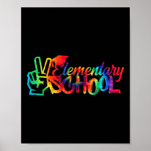 Peace Out Elementarschule zurück zur Gefärbte Kraw Poster