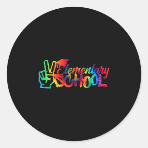 Peace Out Elementarschule zurück zur Gefärbte Kraw Runder Aufkleber