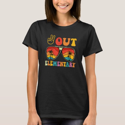 Peace Out Elementary Graduation Last Day Of School T-Shirt (Vorderseite)
