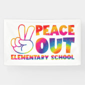 Peace Out Elementary School Gefärbte Krawatte Letz Banner (Horizontal)