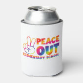 Peace Out Elementary School Gefärbte Krawatte Letz Dosenkühler (Kanne Vorderseite)