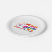 Peace Out Elementary School Gefärbte Krawatte Letz Pappteller (Schrägansicht)