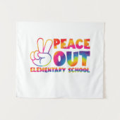 Peace Out Elementary School Gefärbte Krawatte Letz Wandteppich (Vorderseite (Horizontal))