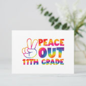 Peace Out Elfte Gefärbte Krawatte 11. Klasse Dankeskarte (Stehend Vorderseite)