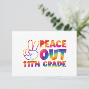 Peace Out Elfte Klasse Tie Dye  11. Klasse Dankeskarte