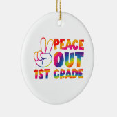 Peace Out First Grade Gefärbte Krawatte Letzter Ta Keramik Ornament (Rechts)