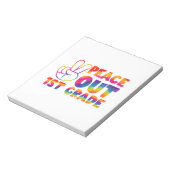 Peace Out First Grade Gefärbte Krawatte Letzter Ta Notizblock (Rotiert)